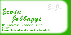 ervin jobbagyi business card