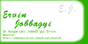 ervin jobbagyi business card